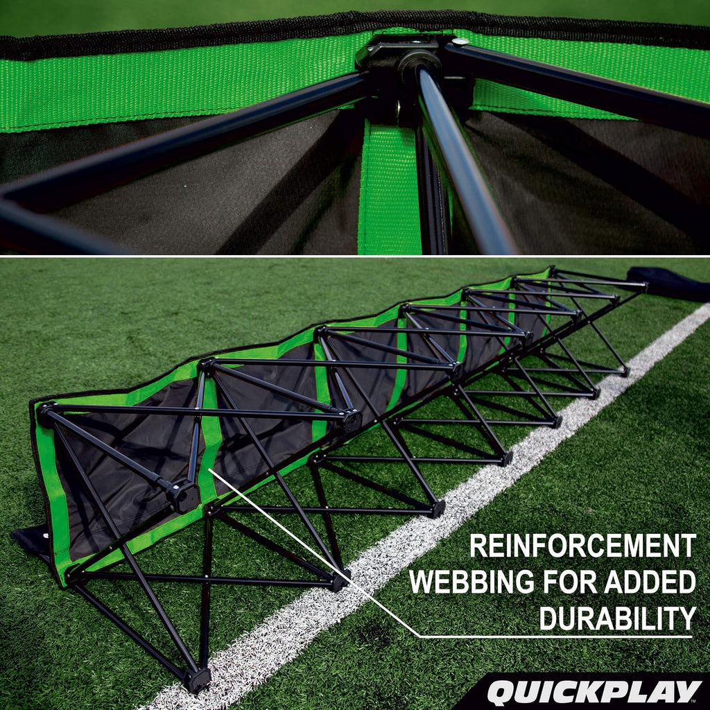QUICKPLAY PRO Portable Folding Bench Range – 2, 4, 6, 9 Seats & 6-Seat Shelter | Quick Easy Setup, Heavy-Duty, Foldable Sports Bench with Carry Bag  Weatherproof 6 Seats