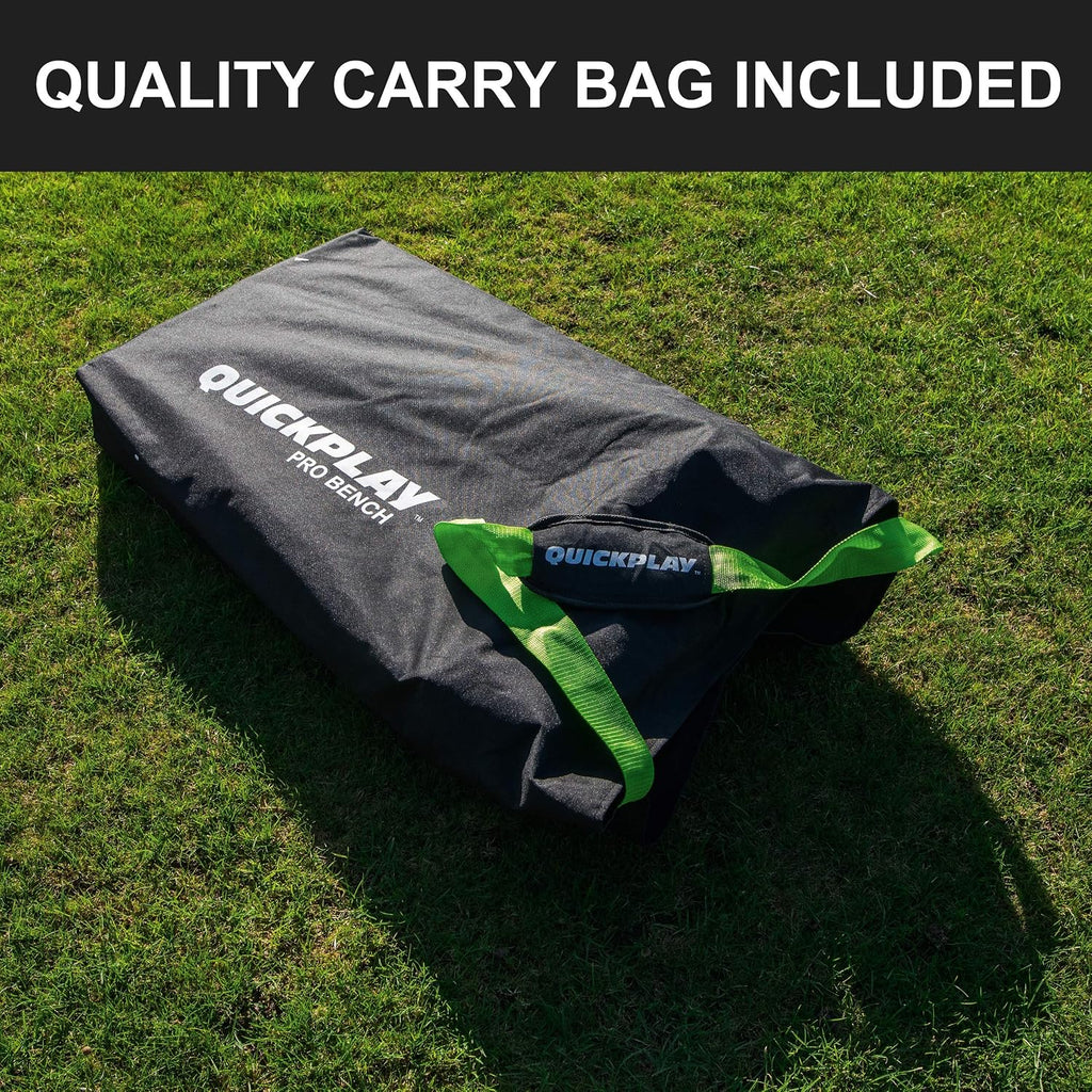 QUICKPLAY PRO Portable Folding Bench Range – 2, 4, 6, 9 Seats & 6-Seat Shelter | Quick Easy Setup, Heavy-Duty, Foldable Sports Bench with Carry Bag  Weatherproof 6 Seats