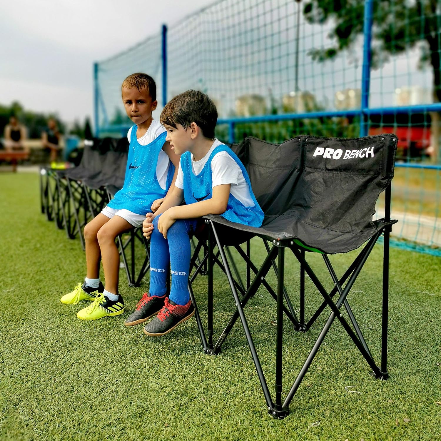 QUICKPLAY PRO Portable Folding Bench Range – 2, 4, 6, 9 Seats & 6-Seat Shelter | Quick Easy Setup, Heavy-Duty, Foldable Sports Bench with Carry Bag  Weatherproof 6 Seats