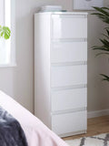 Layton Gloss 5 Drawer Narrow Chest - White - FSC® Certified