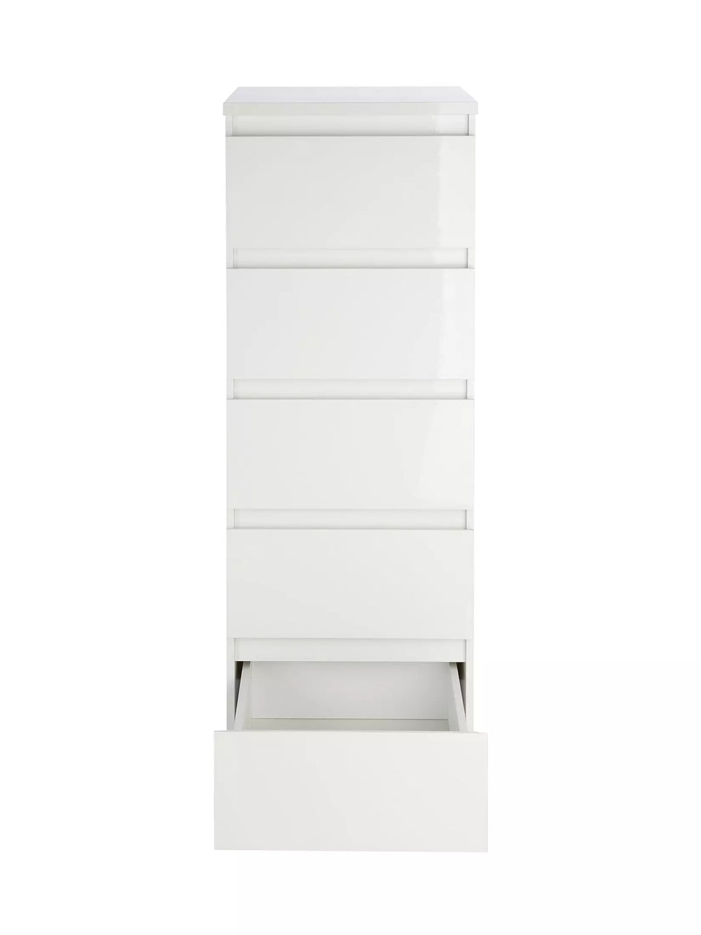 Layton Gloss 5 Drawer Narrow Chest - White - FSC® Certified
