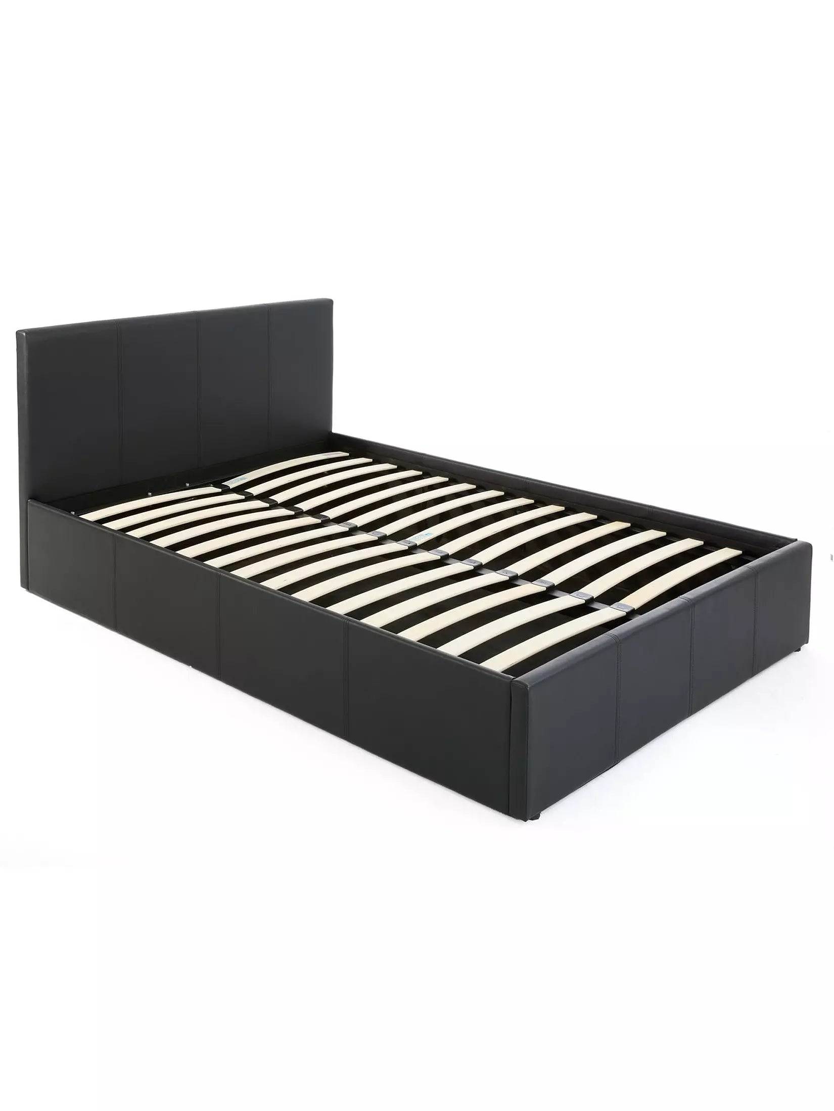 Marston Faux Leather Side Lift Up Storage Ottoman Bed with Mattress Options (Buy and SAVE!) - Black - FSC® Certified