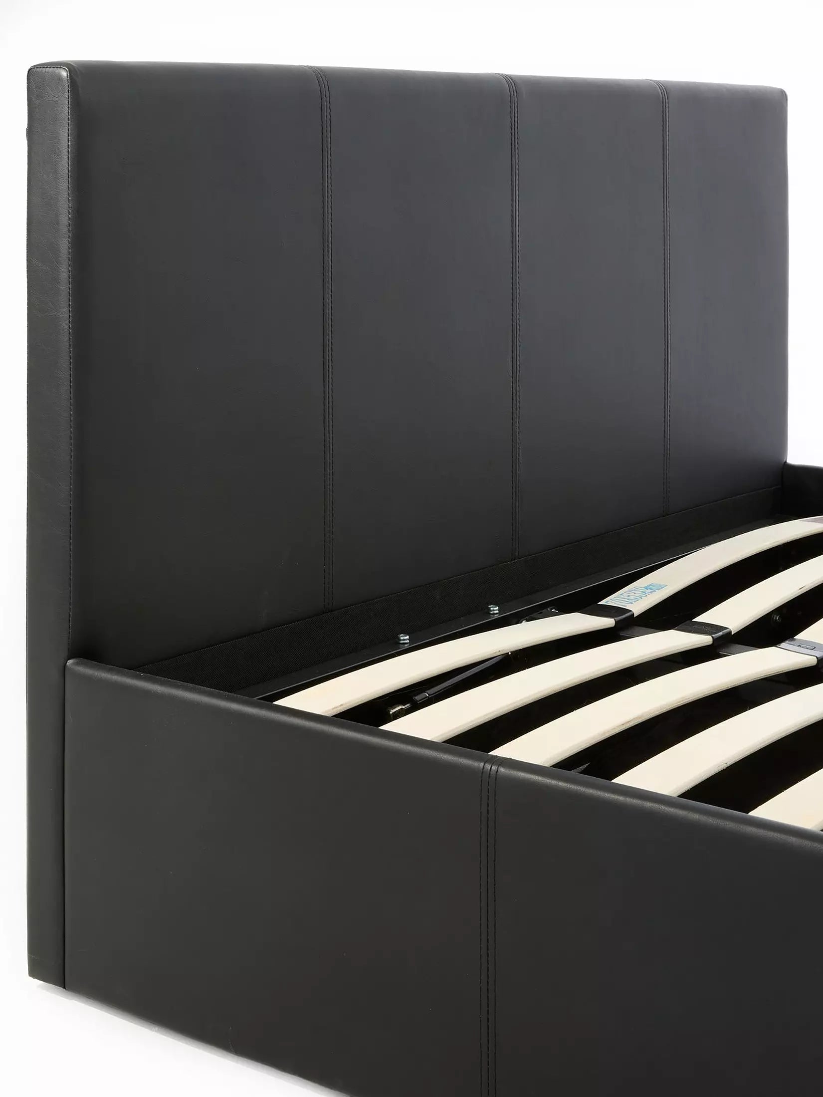 Marston Faux Leather Side Lift Up Storage Ottoman Bed with Mattress Options (Buy and SAVE!) - Black - FSC® Certified